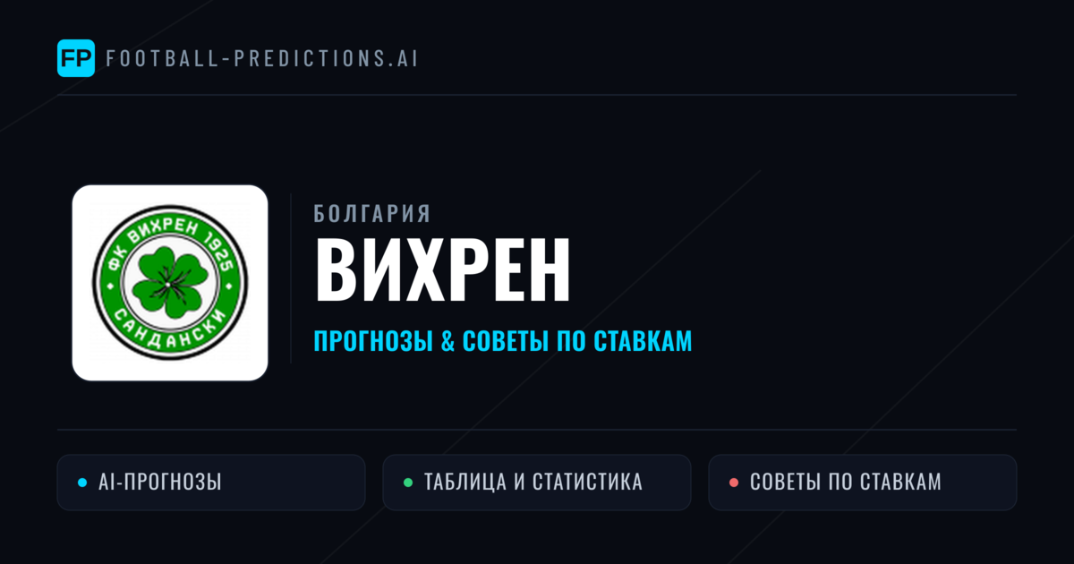 Вихрен прогнозы и статистика