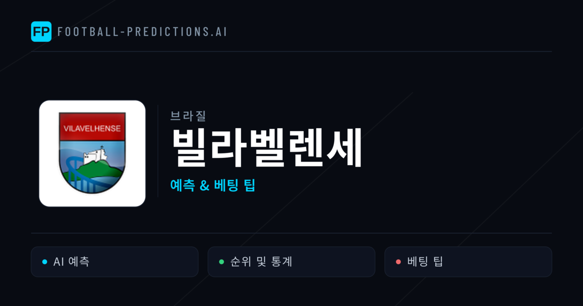 빌라벨렌세 축구 예측 & 통계