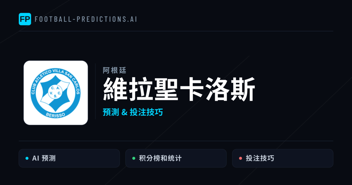 維拉聖卡洛斯 運彩分析｜足球預測與數據