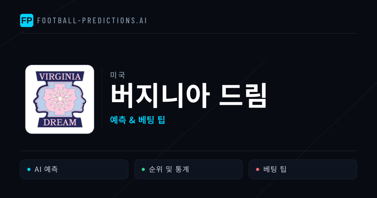 버지니아 드림 축구 예측 & 통계