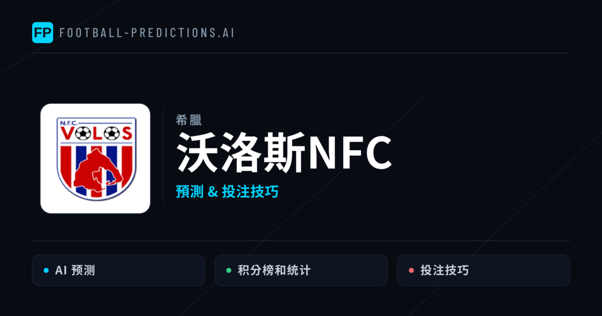 沃洛斯NFC 運彩分析｜足球預測與數據