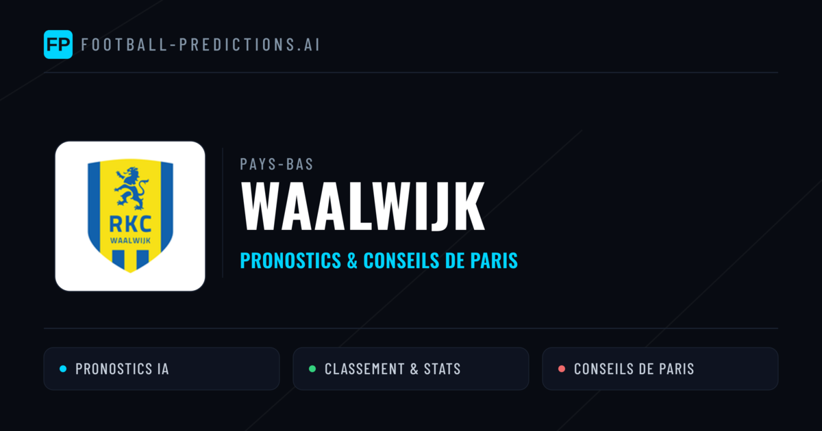 Waalwijk Pronostics & Statistiques