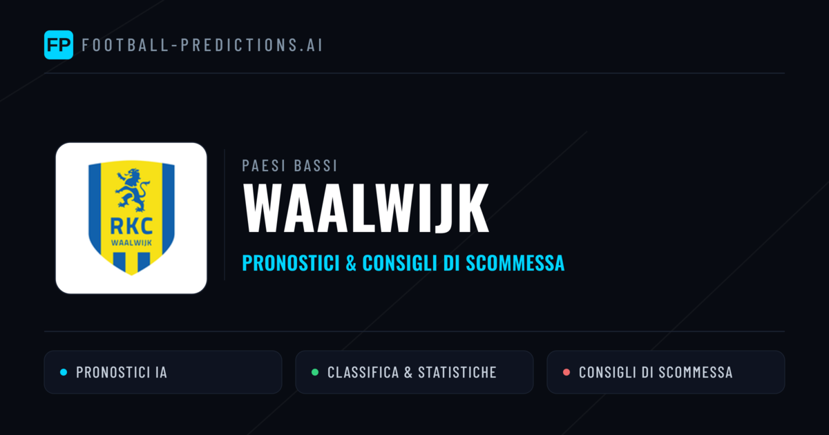Pronostici e Statistiche Waalwijk