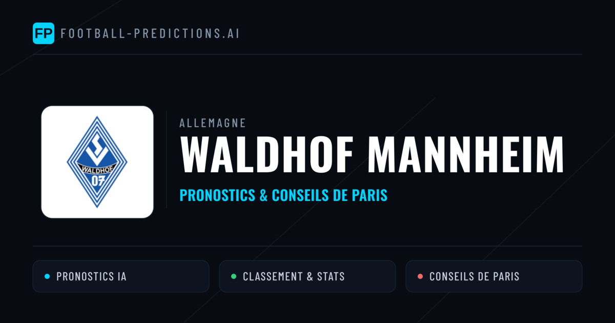 Waldhof Mannheim Pronostics & Statistiques