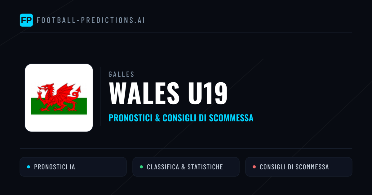 Pronostici e Statistiche Wales U19
