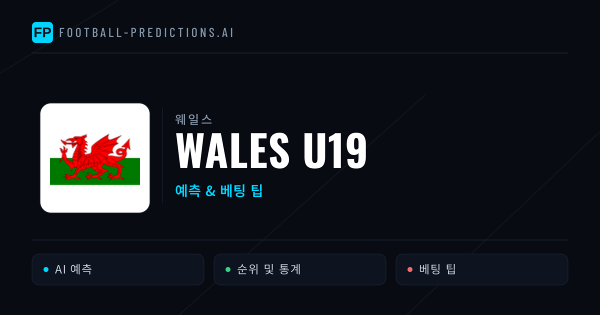 Wales U19 축구 예측 & 통계