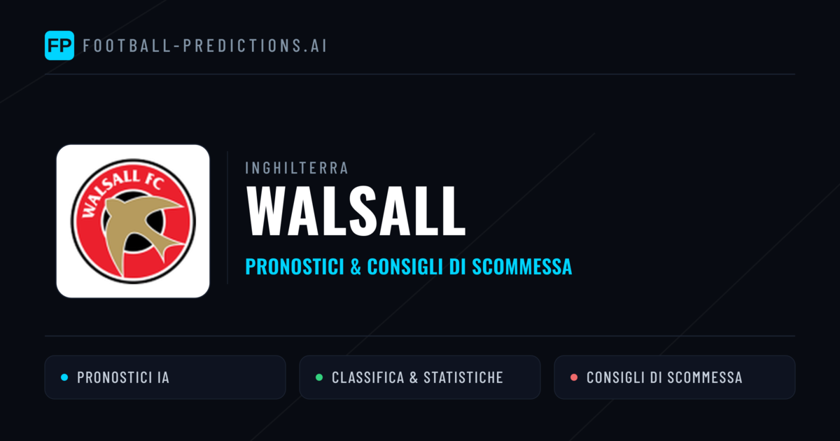 Pronostici e Statistiche Walsall