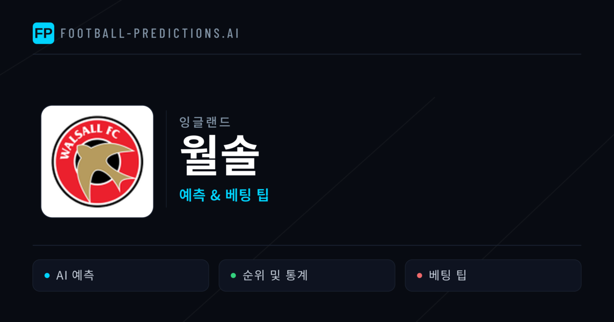 월솔 축구 예측 & 통계