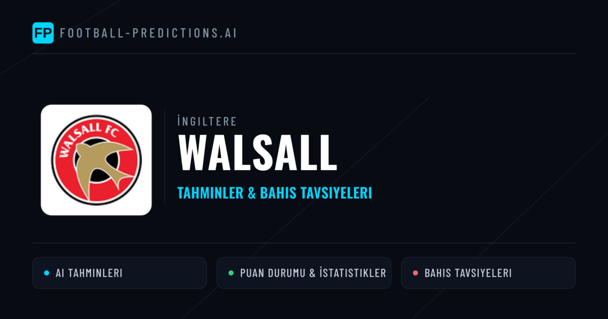 Walsall Tahminleri & İstatistikler