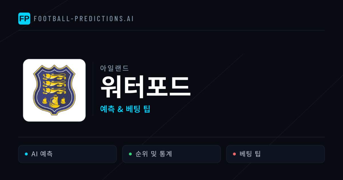 워터포드 축구 예측 & 통계