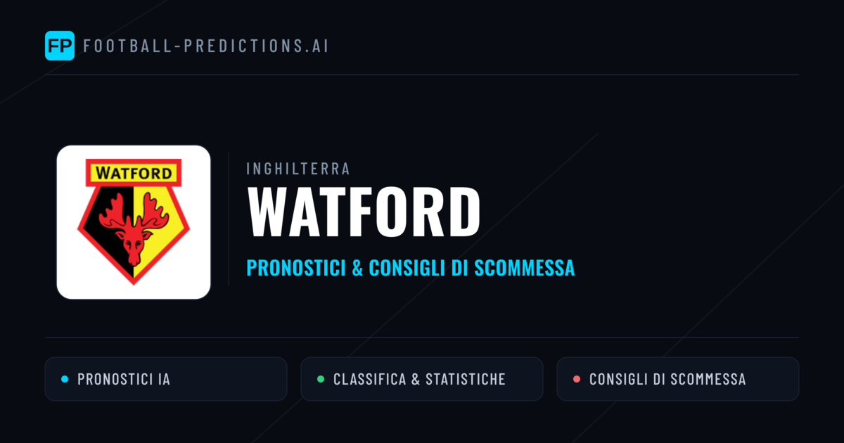 Pronostici e Statistiche Watford