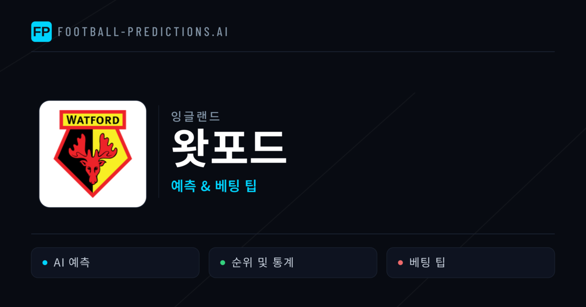 왓포드 축구 예측 & 통계