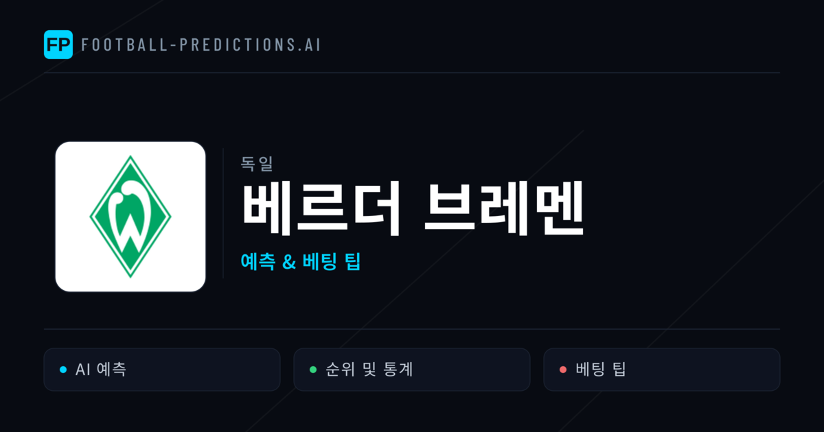 베르더 브레멘 축구 예측 & 통계
