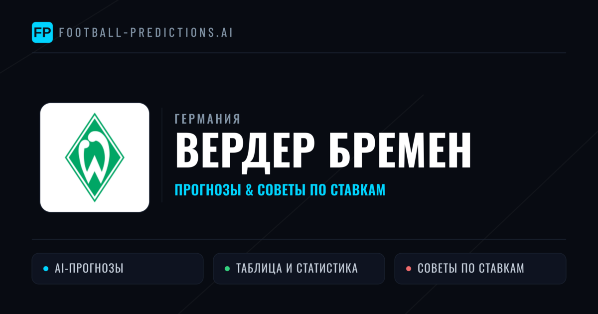 Вердер Бремен прогнозы и статистика