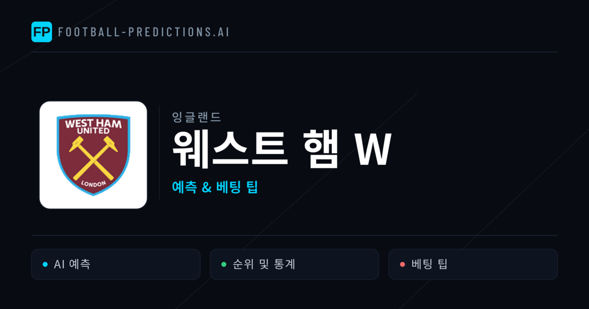 웨스트 햄 W 축구 예측 & 통계