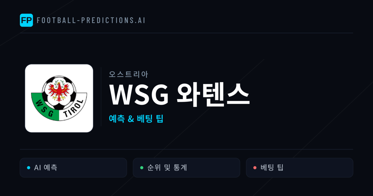 WSG 와텐스 축구 예측 & 통계