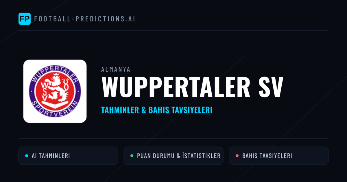 Wuppertaler SV Tahminleri & İstatistikler