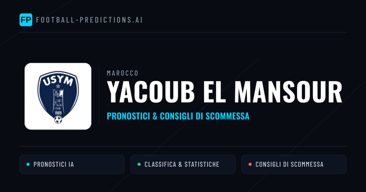 Pronostici e Statistiche Yacoub El Mansour