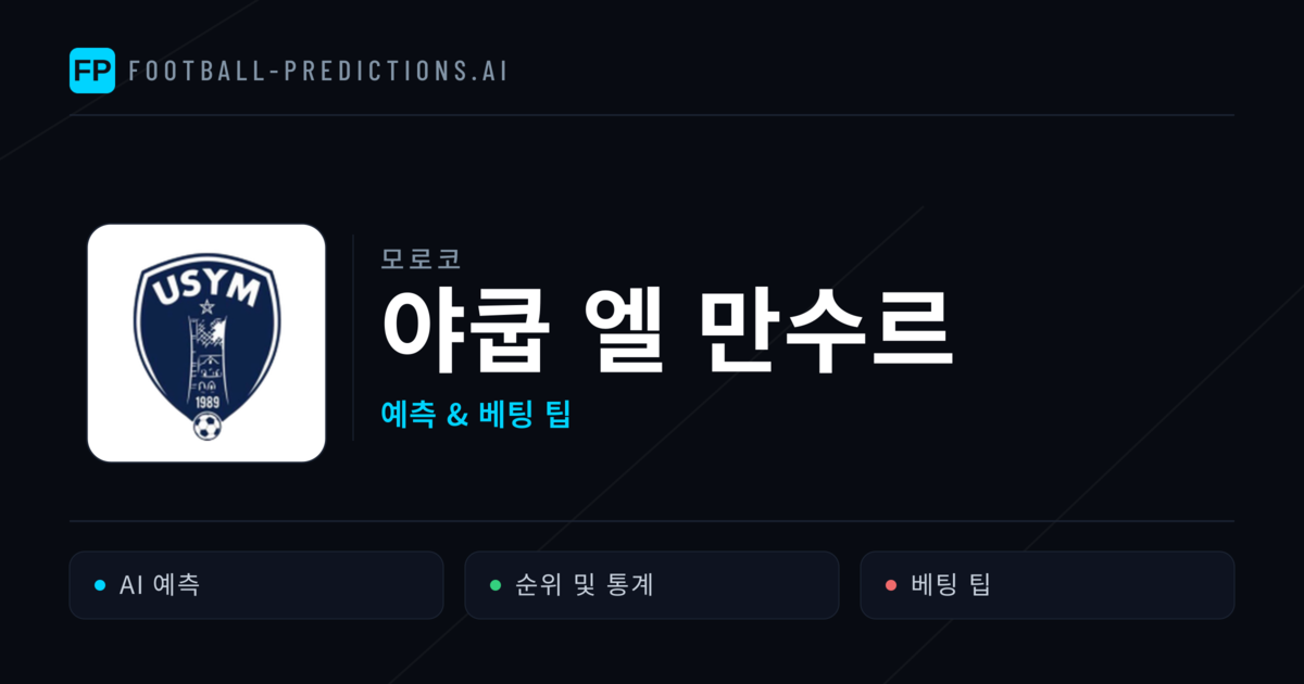 야쿱 엘 만수르 축구 예측 & 통계
