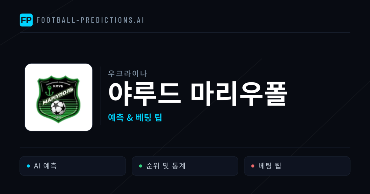 야루드 마리우폴 축구 예측 & 통계