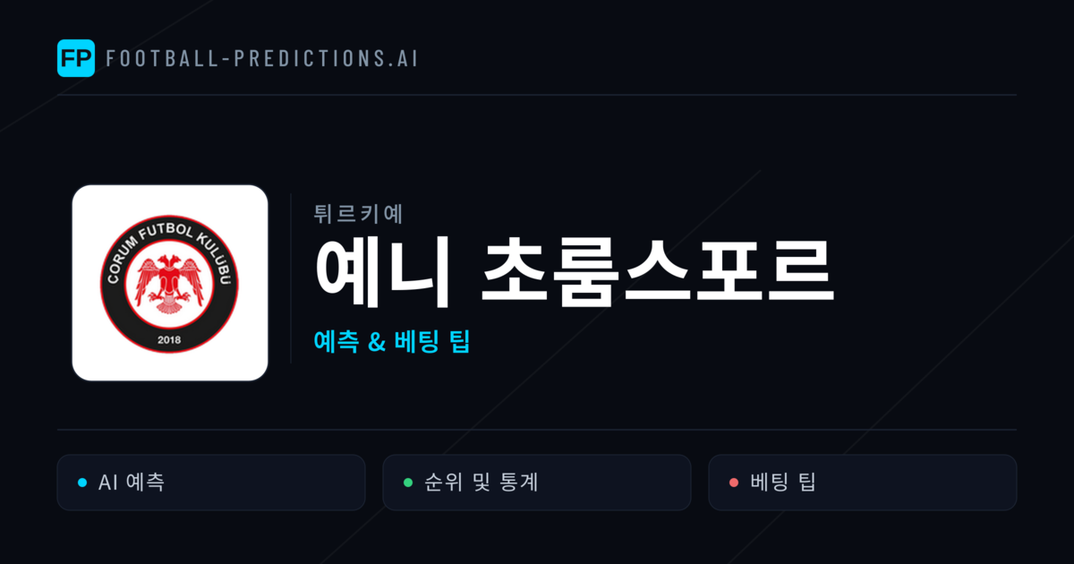 예니 초룸스포르 축구 예측 & 통계