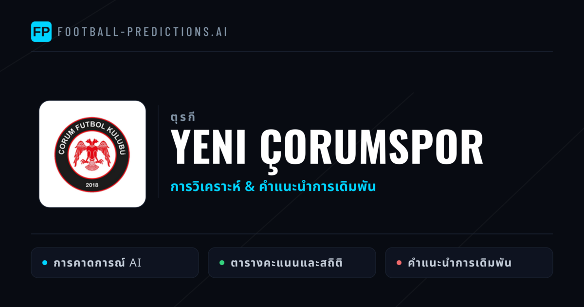 Yeni Çorumspor การวิเคราะห์และสถิติ