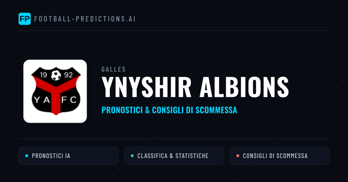 Pronostici e Statistiche Ynyshir Albions