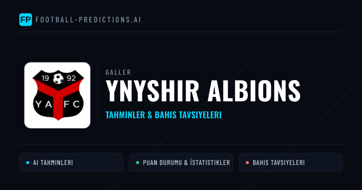 Ynyshir Albions Tahminleri & İstatistikler