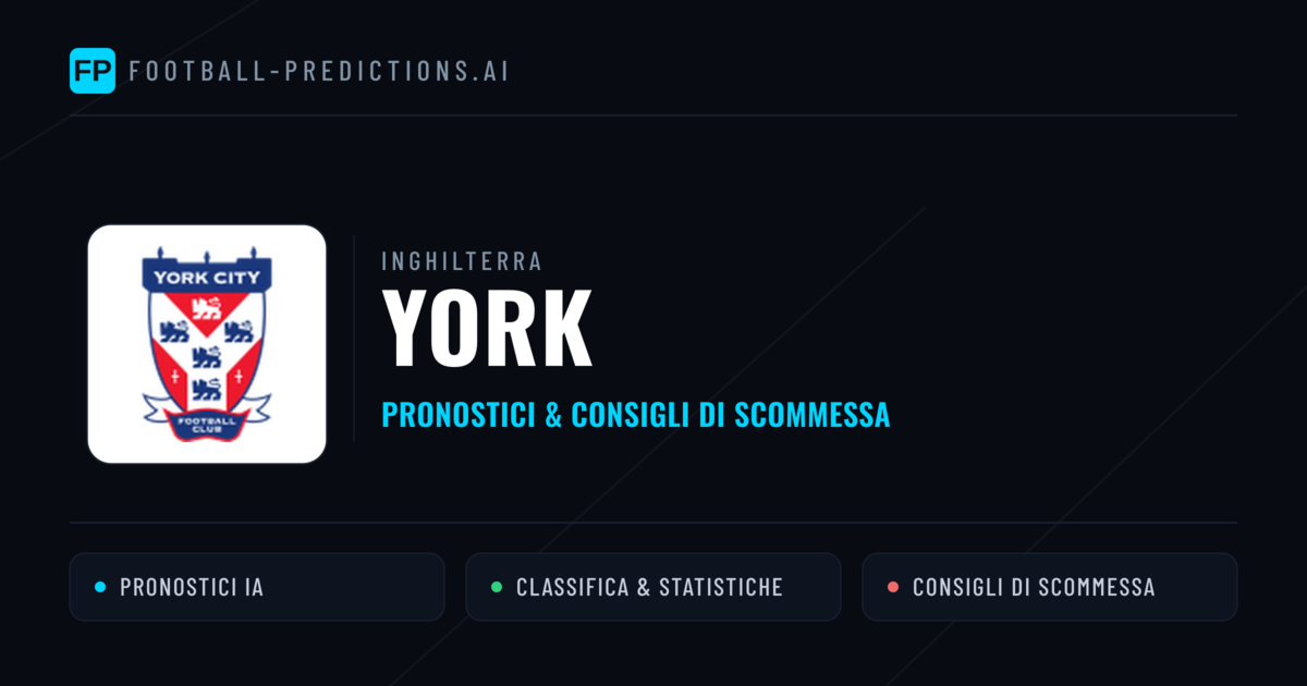 Pronostici e Statistiche York