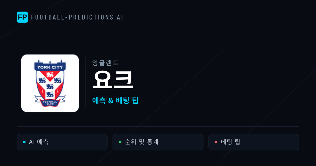 요크 축구 예측 & 통계