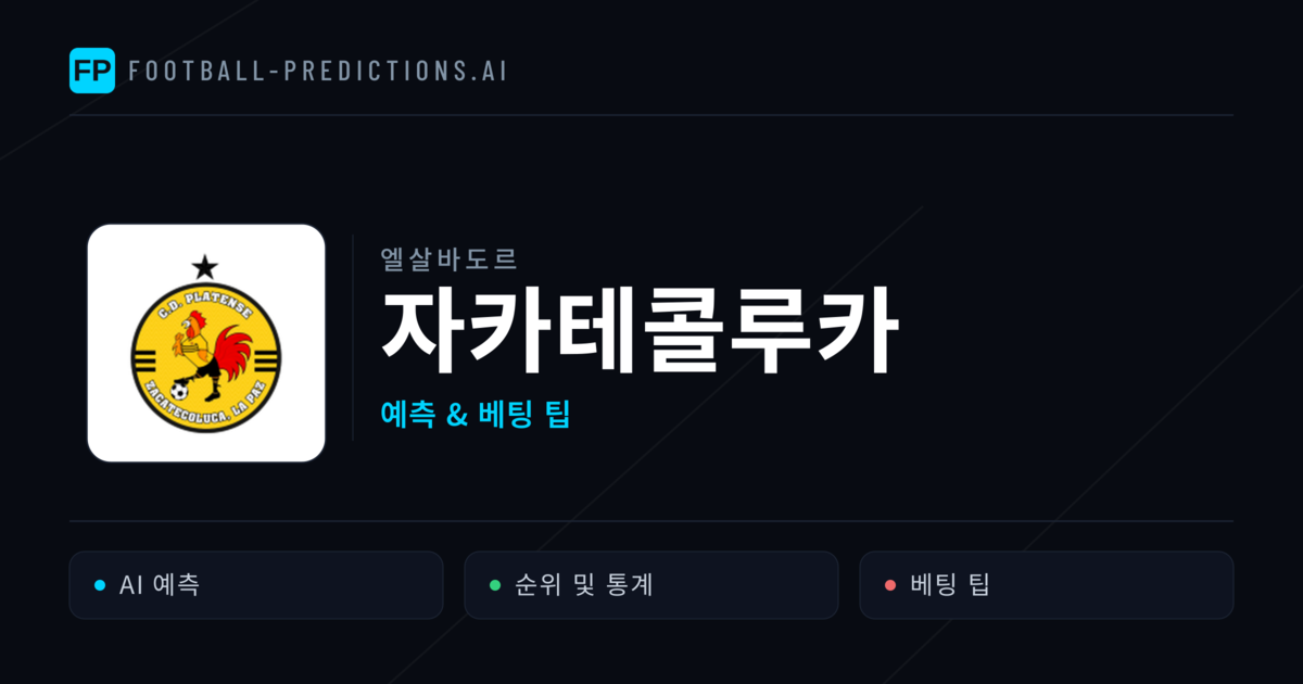 자카테콜루카 축구 예측 & 통계