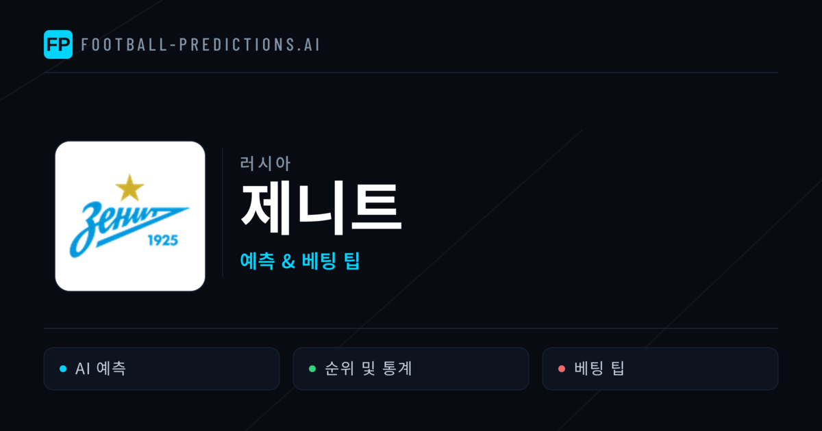 제니트 축구 예측 & 통계