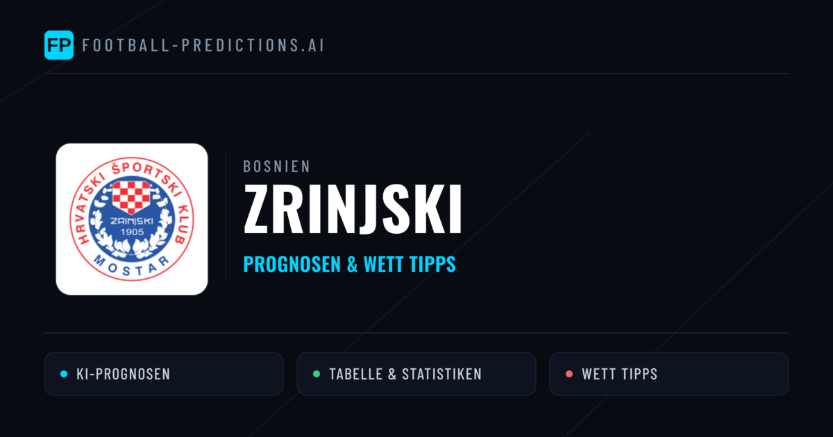 Zrinjski Prognosen & Statistiken
