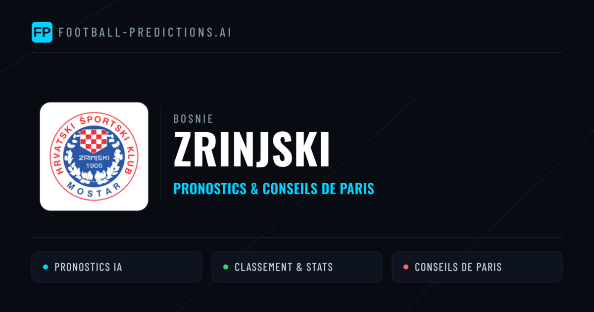 Zrinjski Pronostics & Statistiques