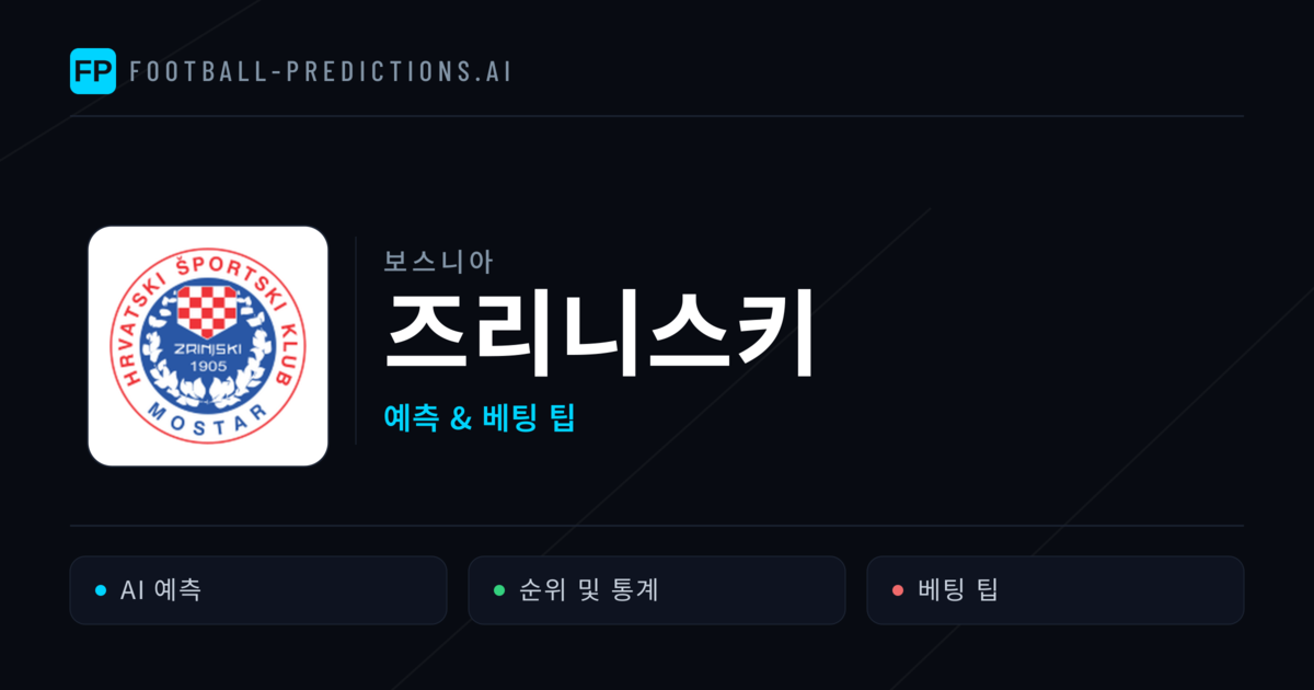 즈리니스키 축구 예측 & 통계